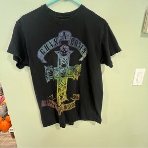 Black Graphic Rock Band Tee